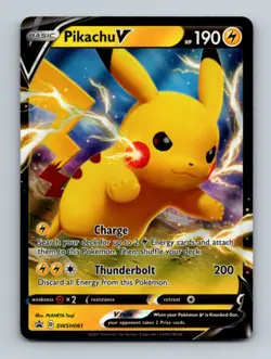 Pokemon Pikachu V SWSH061 Black Star Promo English Near Mint - Image 1