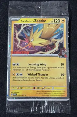 Team Rocket’s Zapdos 070/182 - Pokemon TCG Promo Destined Rivals GameStop SEALED - Image 1