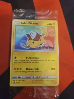 SEALED Ash’s Pikachu TCG SM108 2017 Promo Card Pokemon "I Choose You" - Image 1
