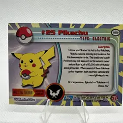 2000 Topps Pokemon TV Animation Series Pikachu #25 Foil Card LP Vintage - Image 2