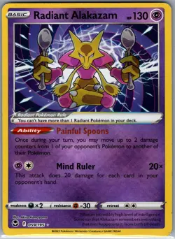 Radiant Alakazam 059/195 SWSH12: Silver Tempest - Pokemon Card - LP - Image 1