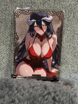 GODDESS STORY MXR #125/200 ALBEDO OVERLORD METAL ANIME WAIFU CARD - Image 2