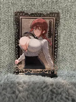 GODDESS STORY MXR #031/100 MAKIMA CHAINSAW MAN METAL ANIME WAIFU CARD - Image 2