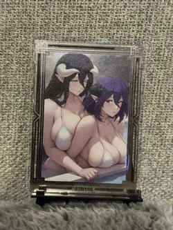 GODDESS STORY MXR #028/100 ALBEDO OVERLORD METAL ANIME WAIFU CARD - Image 2