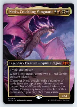 Neriv, Crackling Vanguard (Borderless) -Commander: Tarkir: Dragonstorm - Foil - Image 1