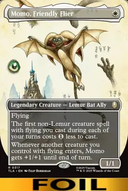 1x - Momo, Friendly Flier - FOIL BORDERLESS - Avatar: The Last Airbender MTG - Image 1