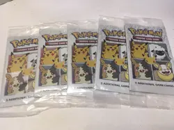 5x Pokemon 25th General Mills Cereal 3 Card Promo Packs Sealed Holo Pikachu - Image 1