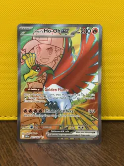 Pokemon TCG Ethans Ho-Oh EX Card Destined Rivals 209/182 NM - Image 1