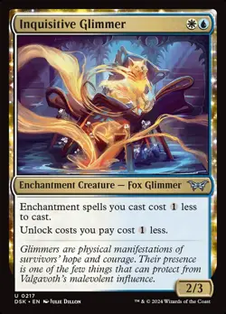 MTG Inquisitive Glimmer (217/469) Duskmourn House of Horror LP - Image 1
