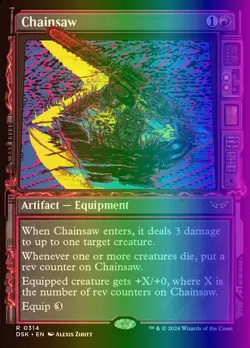 MTG Magic the Gathering Chainsaw (314/469) Duskmourn House of Horror LP FOIL - Image 1