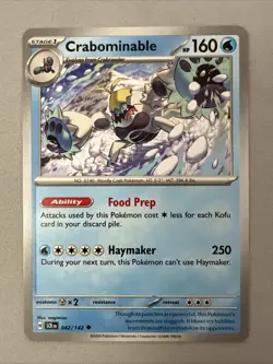 Pokemon TCG * SV Stellar Crown * 42/142 Crabominable Uncommon * FRESH PK - Image 1