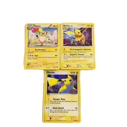 Pokemon/Nintendo Pikachu & Raichu Set of 3 Cards 2006-2012 Electric - Image 1