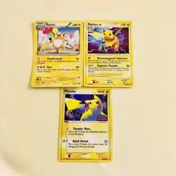 Pokemon/Nintendo Pikachu & Raichu Set of 3 Cards 2006-2012 Electric - Image 2