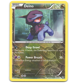 Pokemon 2012 Light Play Deino Dragons Exalted REVERSE 93/124 Card - Image 1