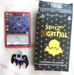 MetaZoo Mothman Holo Promo Card Pin Club Nightfall 1/15 with Pin Sealed - Image 1