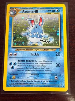 Pokemon TCG Azumarill Neo Genesis Holo Card 2/111 - Image 1