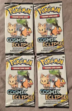 Pokemon Card - Cosmic Eclipse - Sampling Pack - 3 Cards - Factory Sealed - Image 1