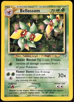 Bellossom 3/111 Neo Genesis Holo Unlimited Pokemon Card - MP Condition - Image 1