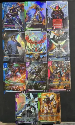 gundam dual impact card lot - all LR/+'s , pack fresh - Image 1