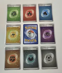 Pokemon 151 Complete Set of COSMOS HOLO Basic Energy Cards - Image 1