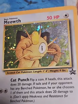 Meowth Pokemon Black Star Promo 10 Holo Card - HP/DAMAGED - Image 2