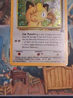 Meowth Pokemon Black Star Promo 10 Holo Card - HP/DAMAGED - Image 5