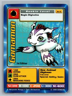 Digimon CCG Gomamon #ST-11 1st Edition Card USED READ TCG - Image 1