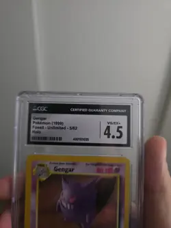 Pokemon Gengar TCG Fossil Holo Card 5/62 Unlimited Holo Rare - Image 3