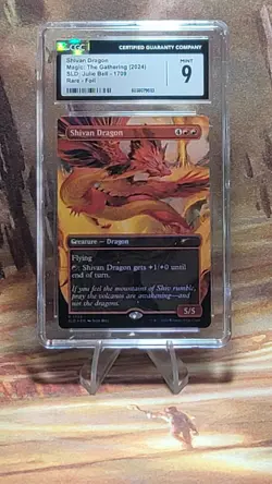 MTG Shivan Dragon Foi Borderless l #170 Julie Bell Secret Lair CGC 9 Mint - Image 1