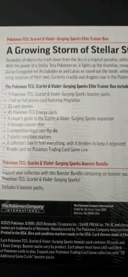 Pokemon TCG SURGING SPARKS - ETB + Booster Bundle Costco 2-Pack Sealed - Image 3