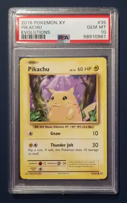 2016 Pokemon XY Evolutions PSA 10 Pikachu #35 Gem Mint - Image 1