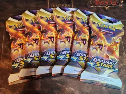 Pokemon TCG Sword & Shield Brilliant Stars Sleeved Booster Pack Lot Of 6 Sealed - Image 1
