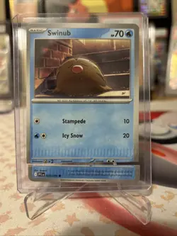 Swinub 023/094 ME02 Phantasmal Flames Pokemon Error Cut & Crimped - Image 1