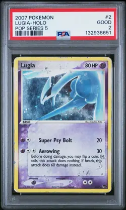 2007 Pokemon POP Series 5 LUGIA Holo Rare PSA 2 #2/17 - Image 1