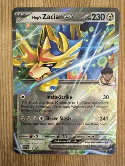 Hop's Zacian ex SVP 193 Pokemon TCG Scarlet & Violet Black Star Promo NM - Image 1