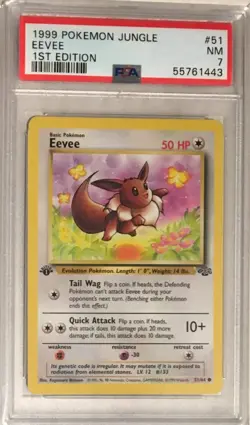 1999 Pokemon Jungle 1st Edition PSA 7 Eevee #51 NEAR MINT CONDITION - Image 1