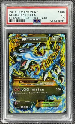 2014 Pokemon XY Flashfire M Charizard EX Ultra Rare Secret Holo 108/106 PSA 3 - Image 1