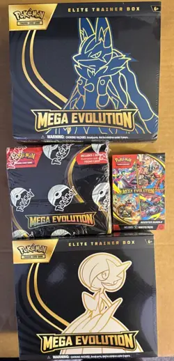 1 E Pokemon MEGA EVOLUTION 1 Booster box, 2 ETB's & 1 Bundle Package LOOK - Image 1