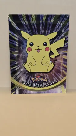 1999 Topps Pokemon #25 Pikachu TV Animation Series 1 Holo Foil Black Label - Image 1