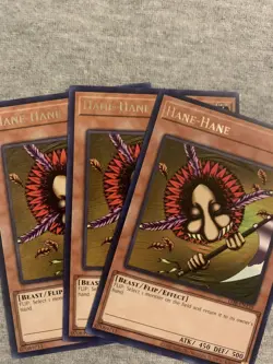 X3 YuGiOh! Hane-Hane LOB-EN110 Rare 25th Anniversary Edition Near Mint X3 - Image 1