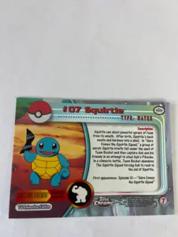 2000 Topps Chrome Pokemon Cards - Series 1 - Squirtle #07 - Near Mint - Image 2