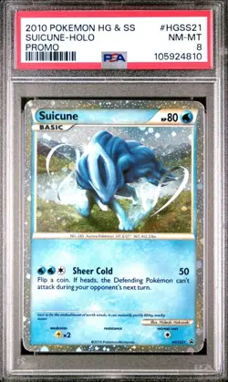 Suicune Model Number # HGSS21 Hgss Holo PSA 8 Pokemon Trading Card - Image 1