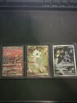 Pokemon 151 UPC Promo Card Set Mew Ex 053, Mew Ex Metal 205/165, Mewtwo 052 NM - Image 1