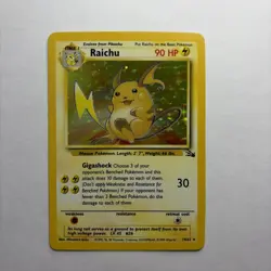 Pokemon TCG Raichu Fossil Holo Rare Card 14/62 Vintage 1999 NM - Image 2