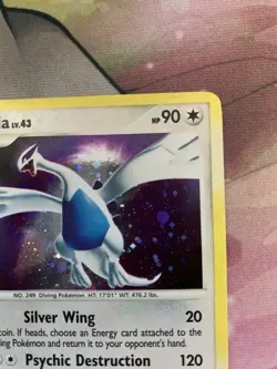 Lugia 14/132 MP Holo Rare w/ 4 Swirls and HOLO BLEED Secret Wonders Pokemon Card - Image 4