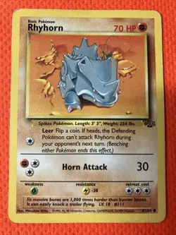 Rhyhorn 61/64 Jungle-Unlimited Edition Regular Pokemon Card Single - Image 1