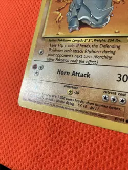 Rhyhorn 61/64 Jungle-Unlimited Edition Regular Pokemon Card Single - Image 5