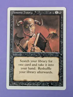 MTG Magic The Gathering: Revised Edition: Demonic Tutor Uncommon - NM - Image 2
