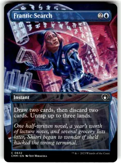 Frantic Search (Borderless) Commander Masters Regular MTG - Image 1