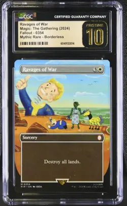 MTG Ravages of War (Borderless) - Universes Beyond: Fallout - CGC Pristine 10 - Image 1